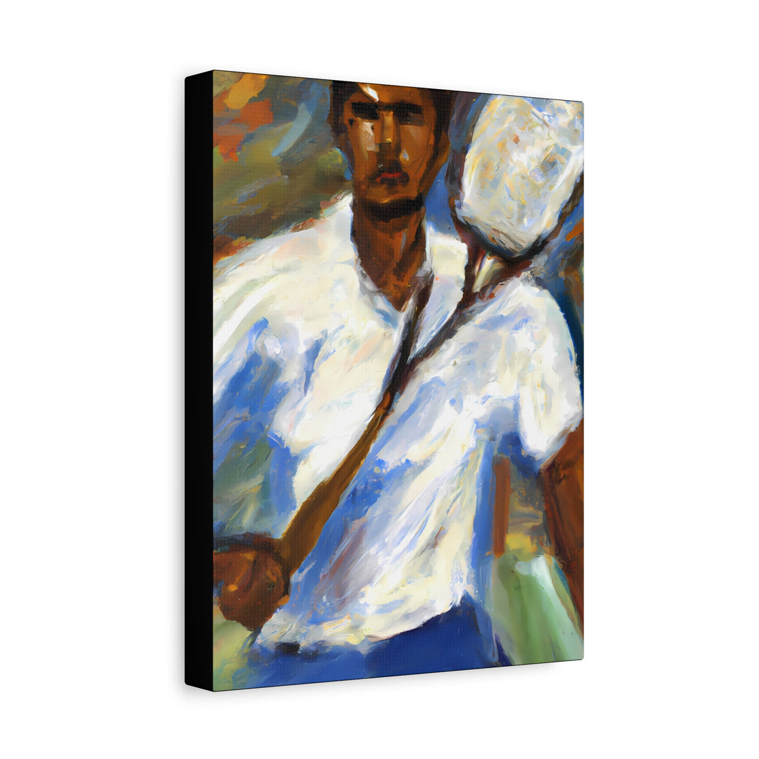Black Man Playing Tennis, Men Series CANVAS Wall Art