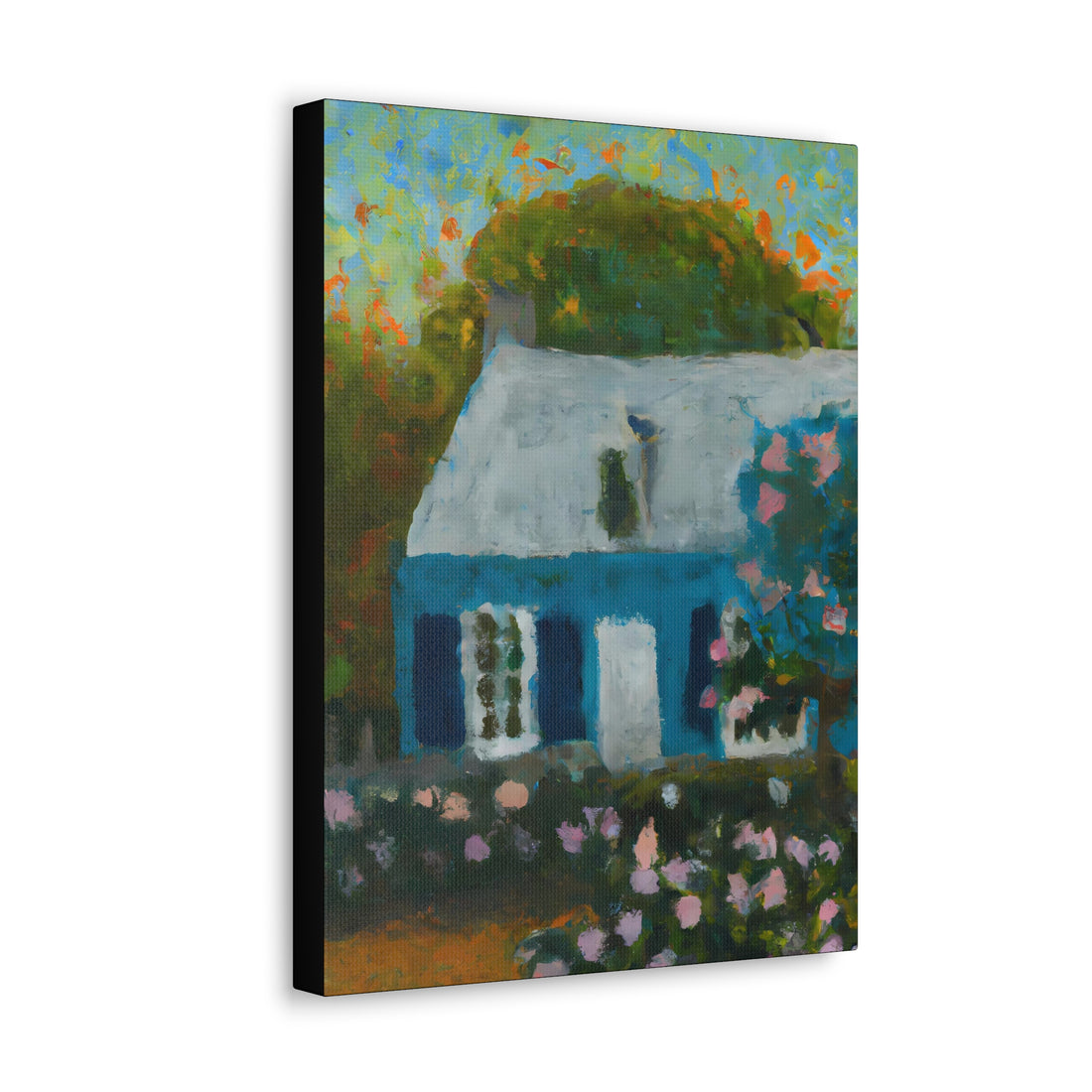 Blue Bungalow Cottage Series, CANVAS wall art