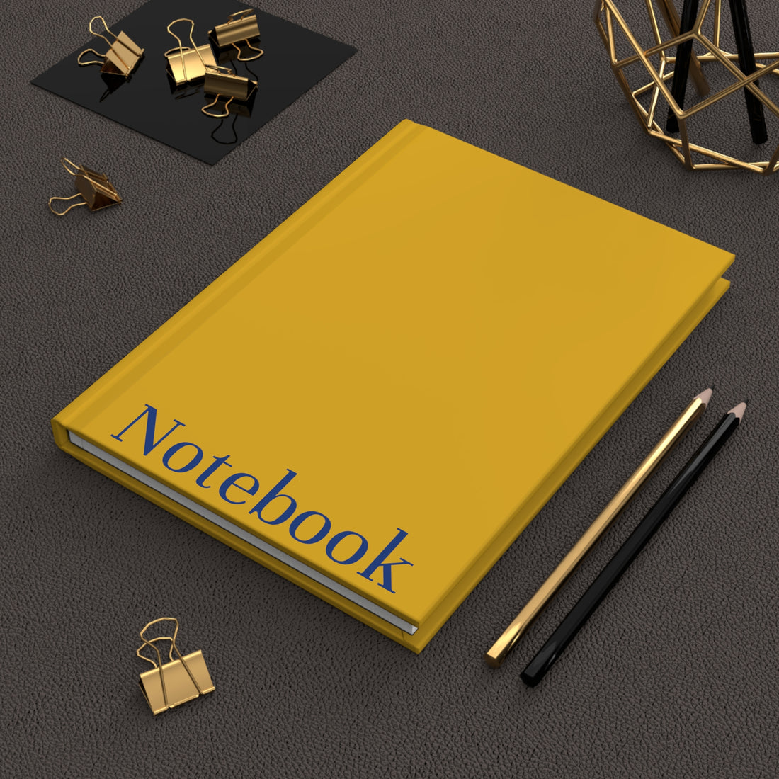 Royal Blue and Gold Notebook, Matte Hardcover Journal