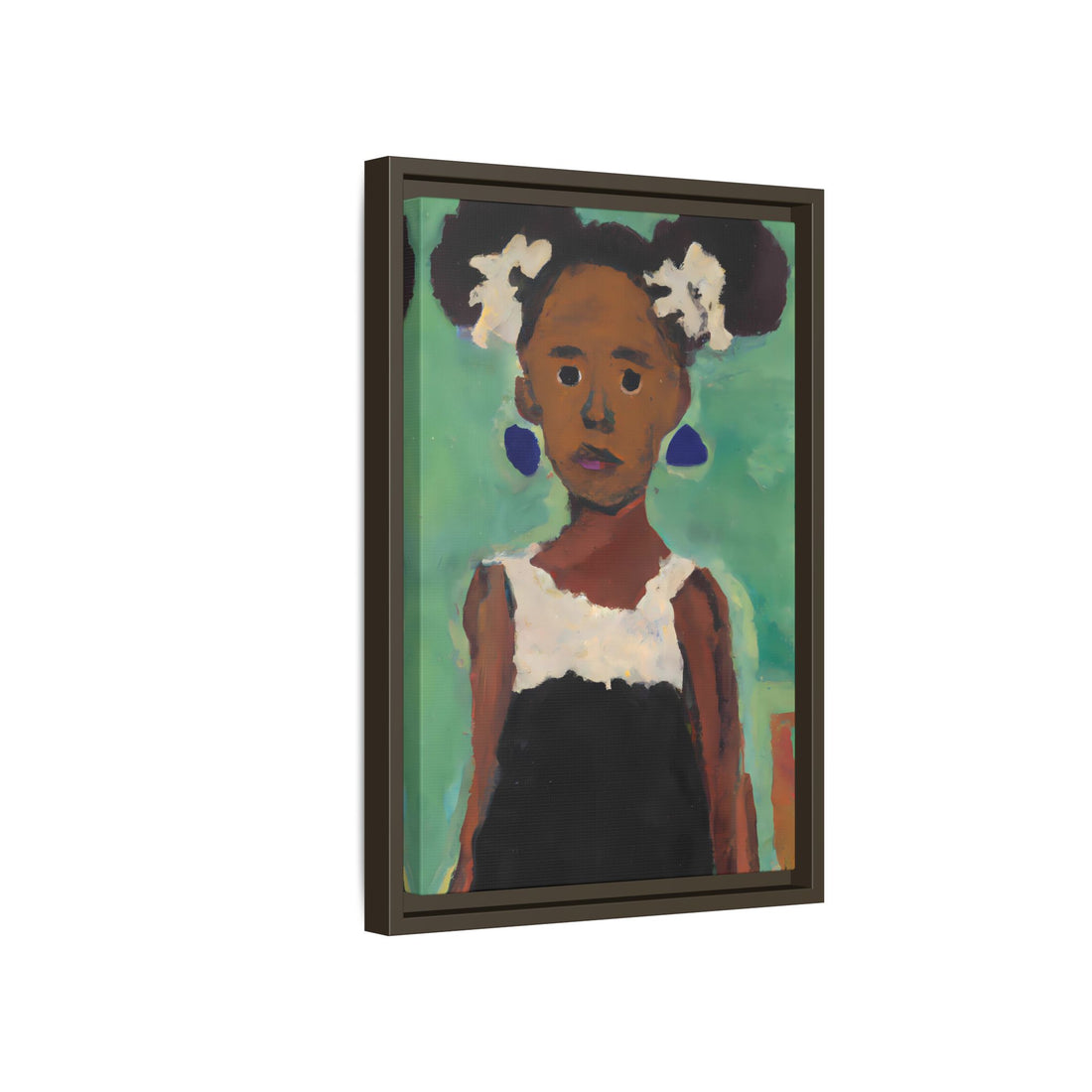 Girl with Afro Puffs, Daughter Series | FRAMED Canvas Wall Art