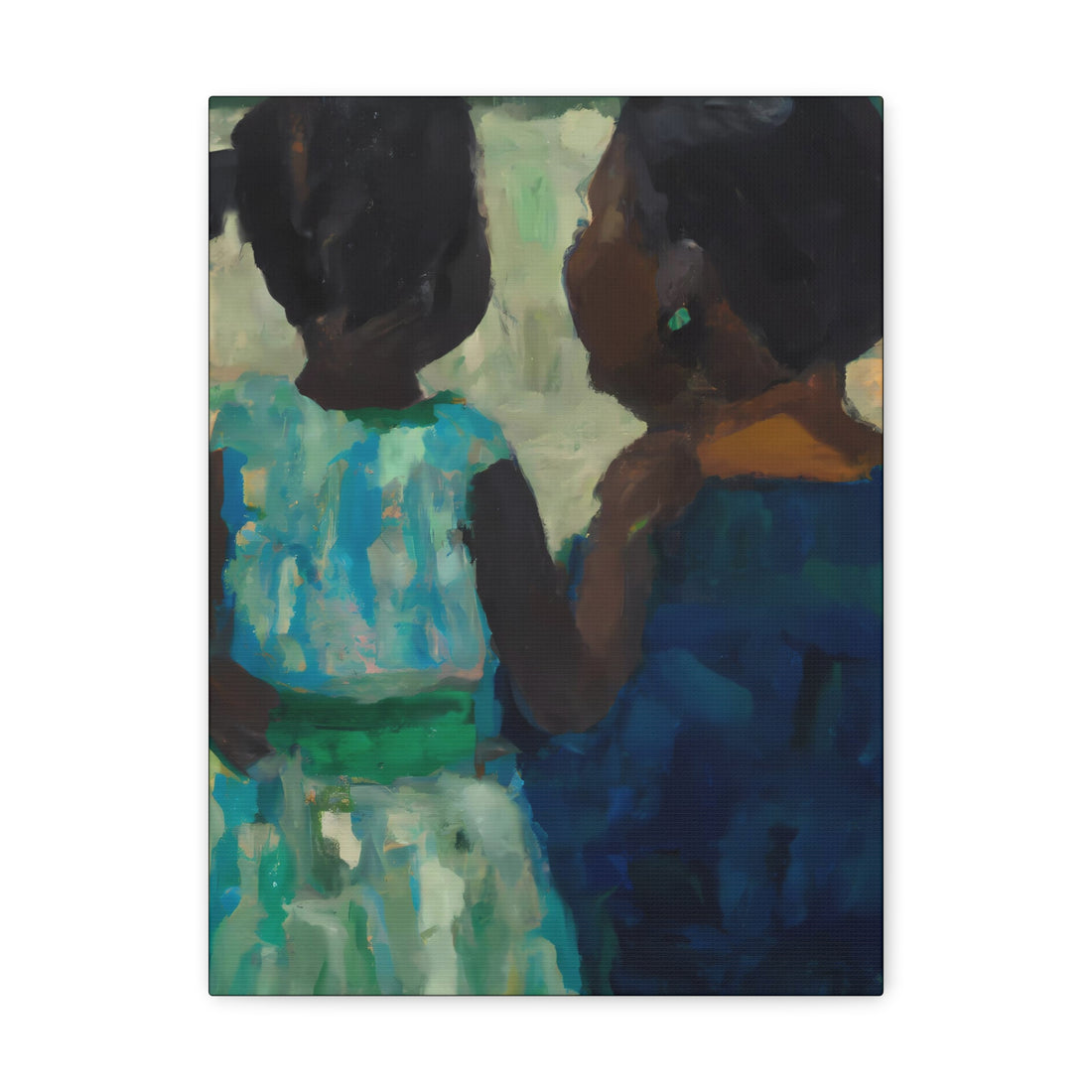 Blue Mother Canvas Wall Art Daughter Series