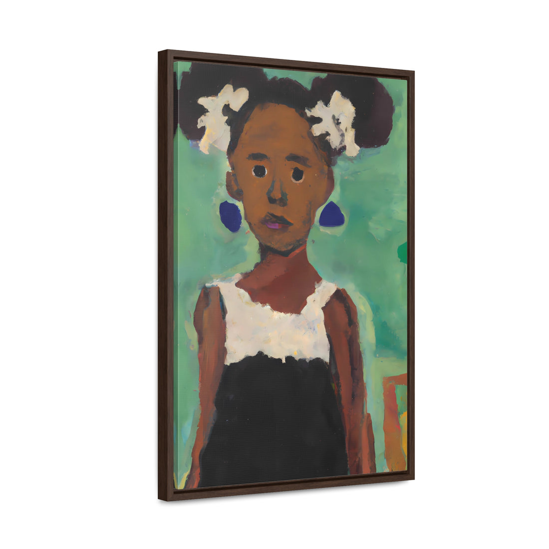 Girl with Afro Puffs, Daughter Series | Framed Canvas Art