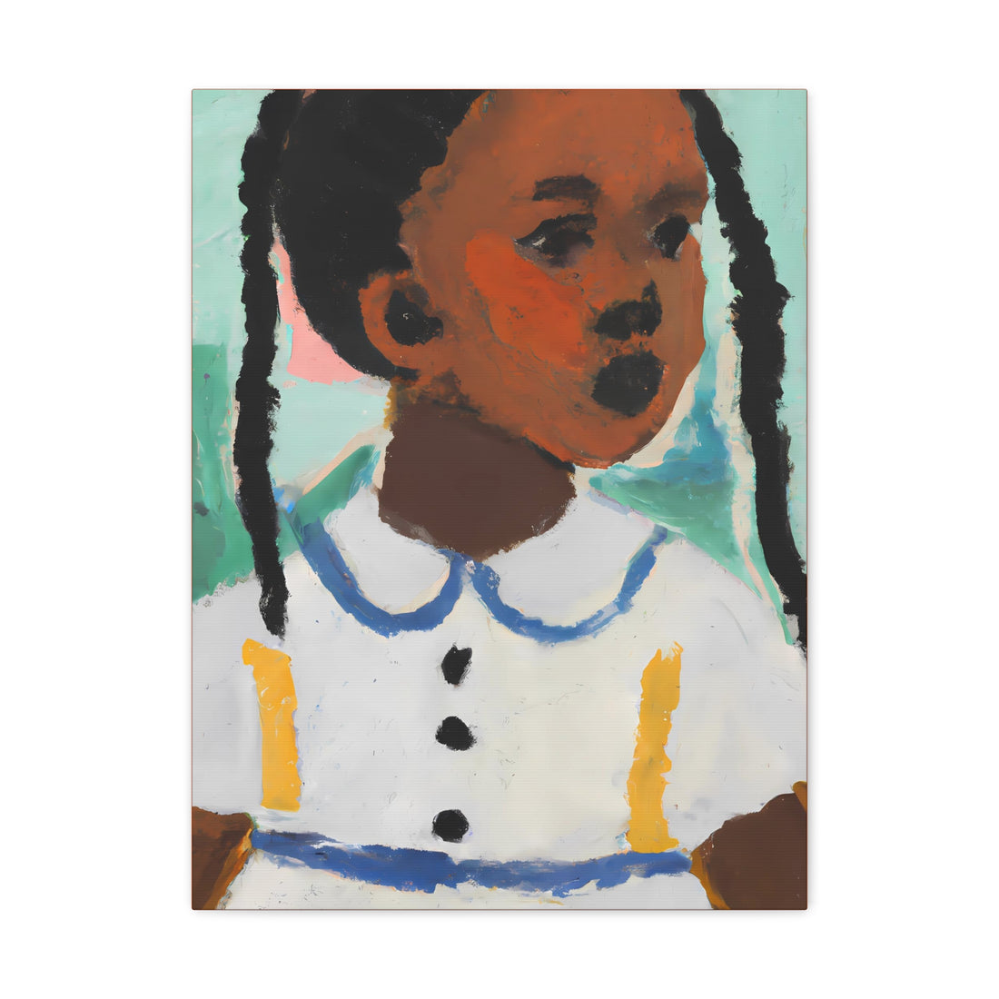 Girl with Pig Tails, Canvas Wall Art Daughters Series