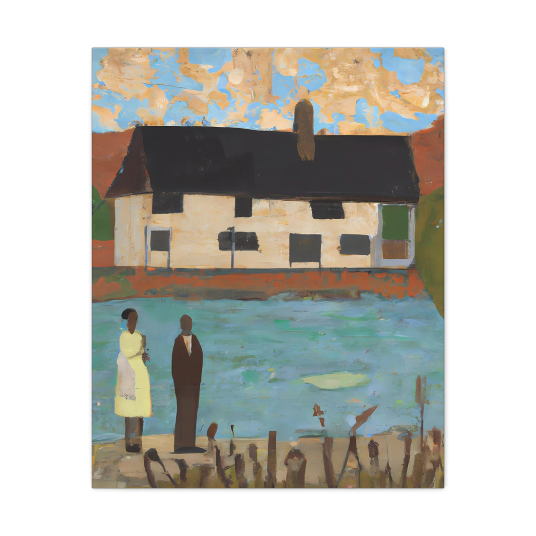 Lake House Folk Art Series, CANVAS wall art