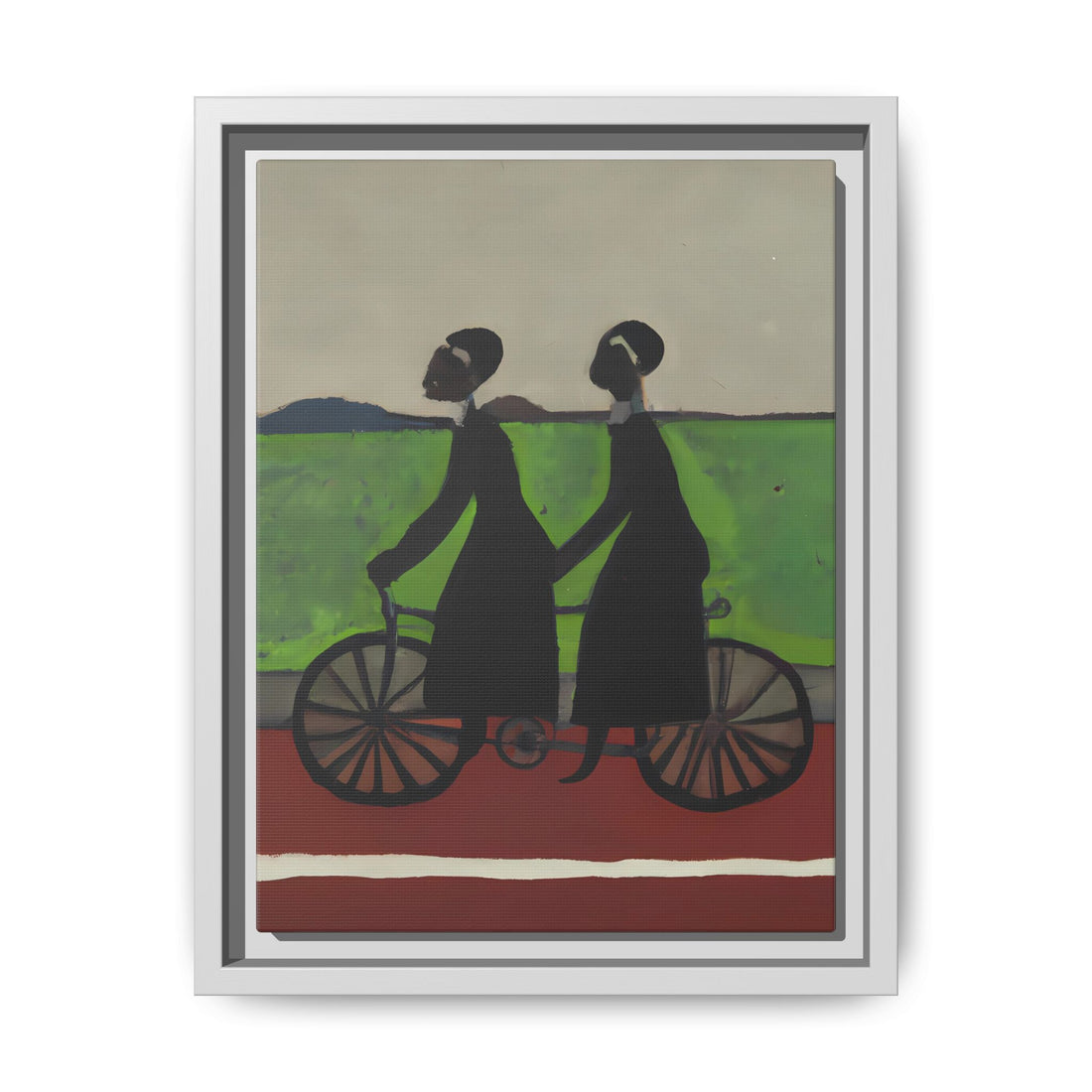 Double Ride, Folk Series, FRAMED Canvas Wall Art