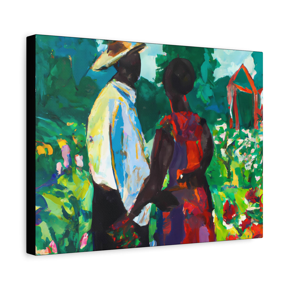 Red Flowers, Over the Sofa | Large CANVAS Wall Art