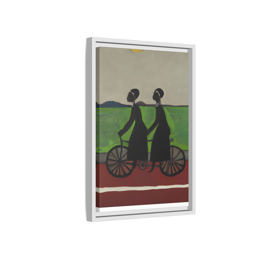 Double Ride, Folk Series, FRAMED Canvas Wall Art