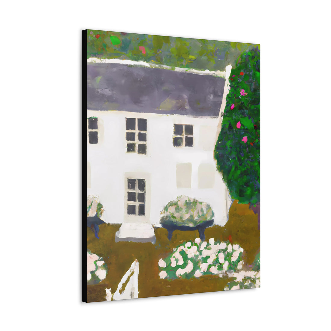 White Bungalow, Cottage Series Canvas wall art