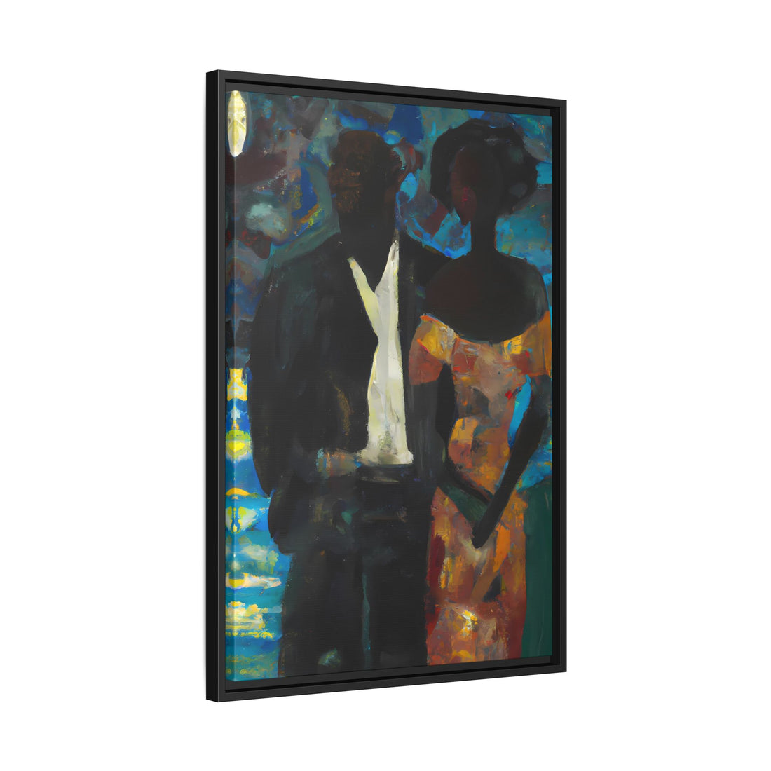 Moonlight, Black Love Series | Framed Canvas Wall Art