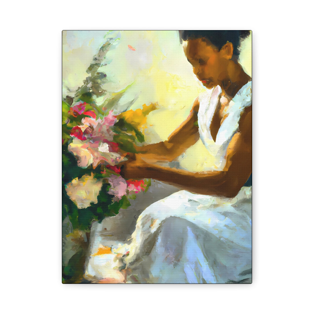 Cream Lady, Flower Series | Canvas Wall Art