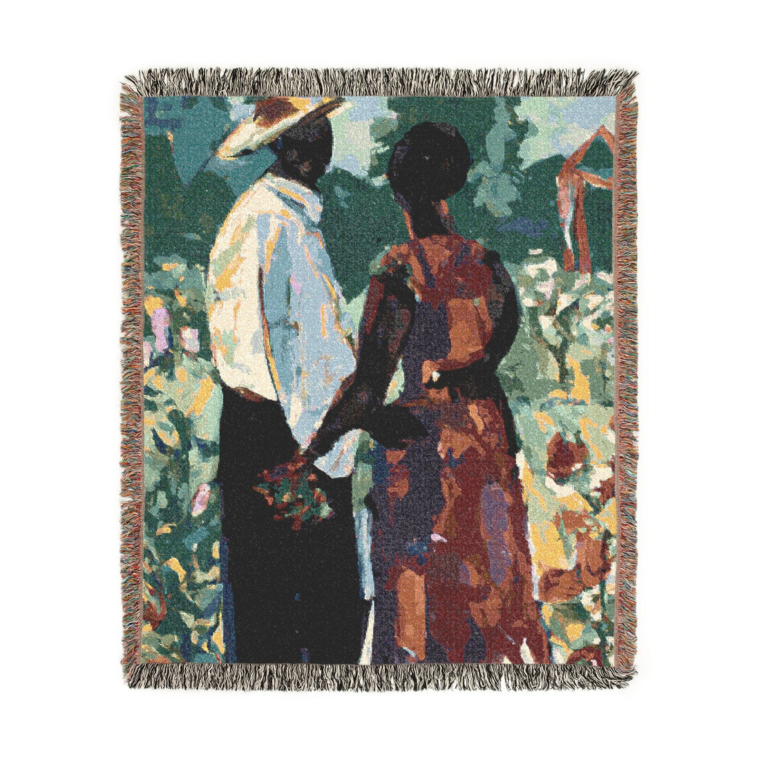 Red Flowers, Artist Tapestry | Woven Blanket