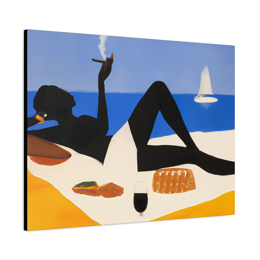 Ebony Lady, Over the Sofa | Horizontal CANVAS Art