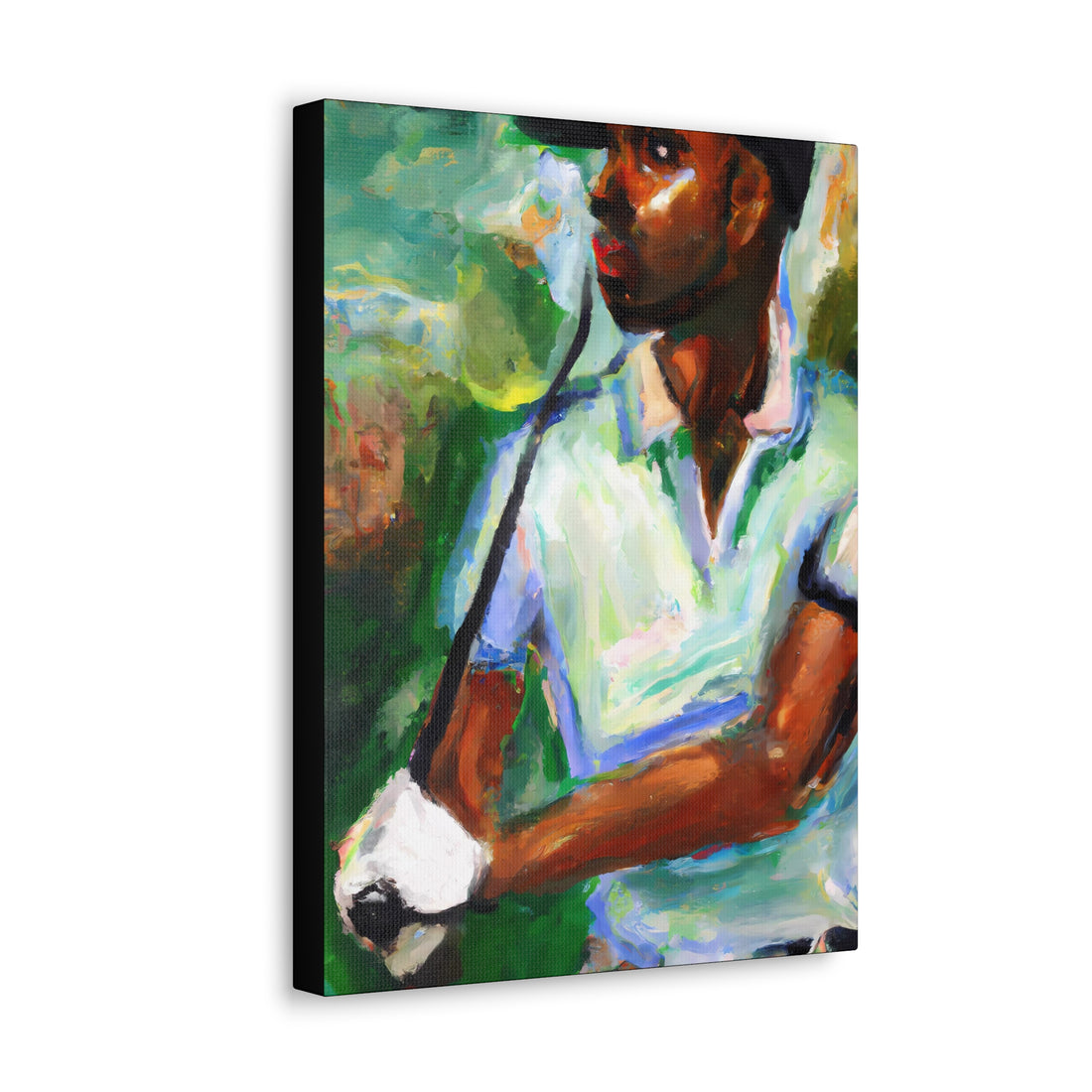 Black Man Golfing, Men Series CANVAS Wall Art