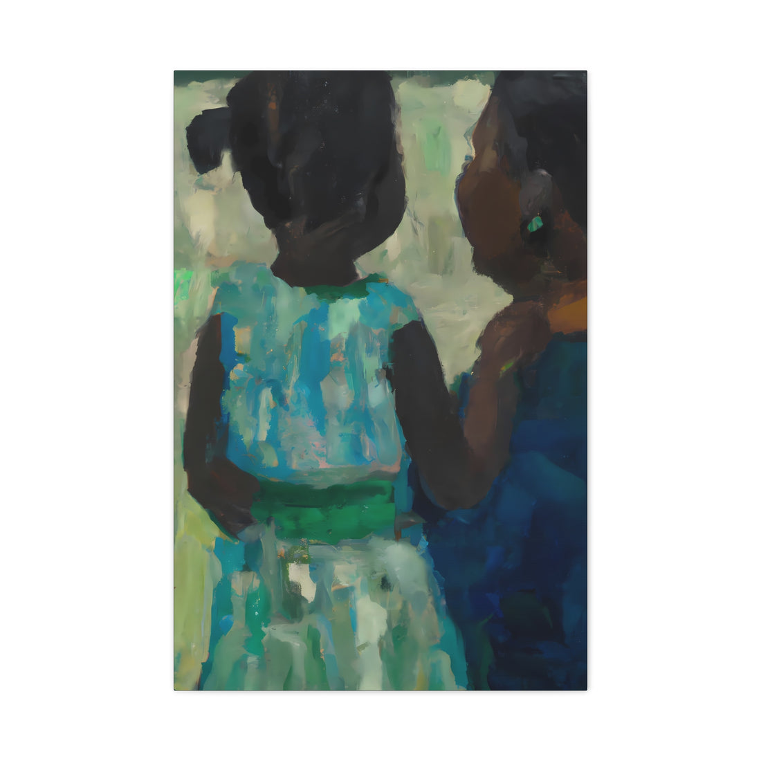 Blue Mother Canvas Wall Art Daughter Series