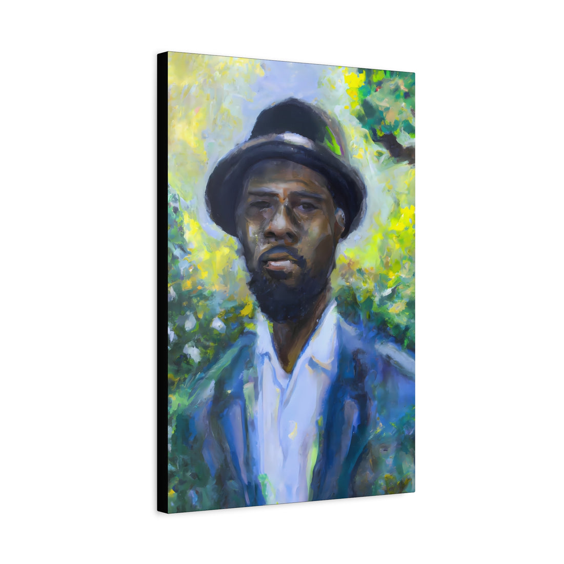 Man in Blue, Black Men Series CANVAS Wall Art
