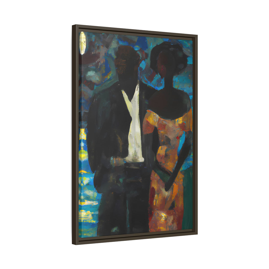 Moonlight, Black Love Series | Framed Canvas Wall Art