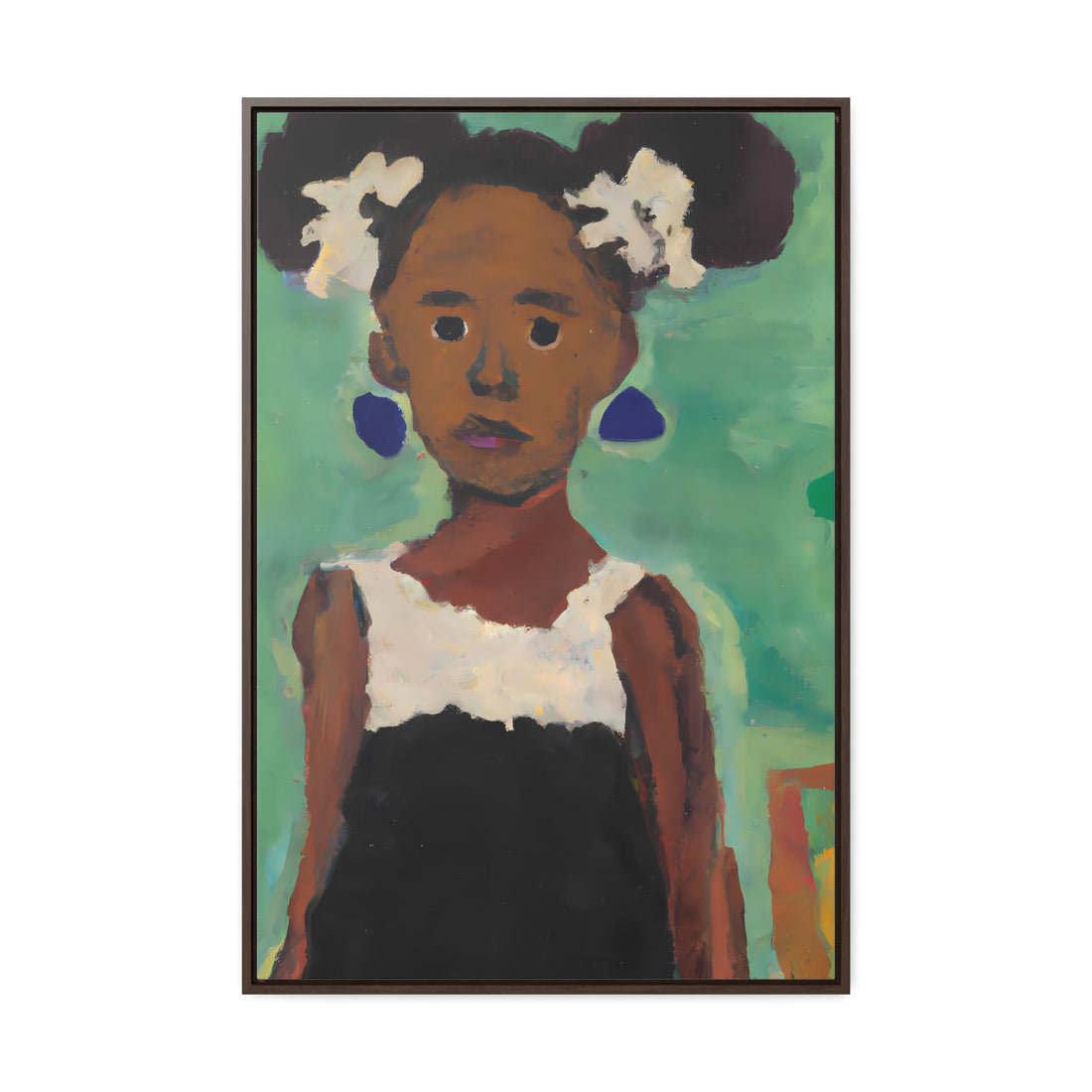 Girl with Afro Puffs, Daughter Series | Framed Canvas Art