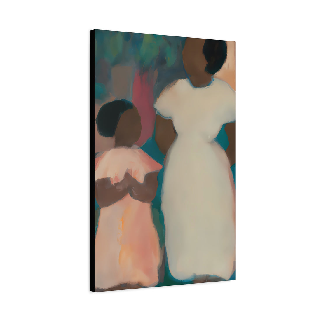 Teal Mother, Daughter Series Canvas Wall Art