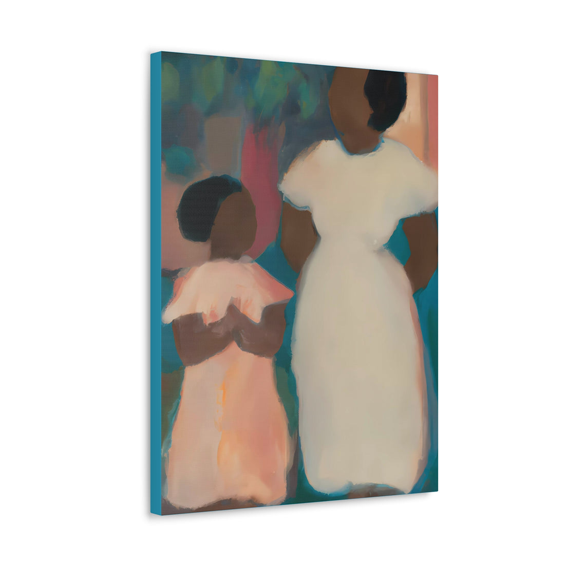 Teal Mother, Daughter Series Canvas Wall Art