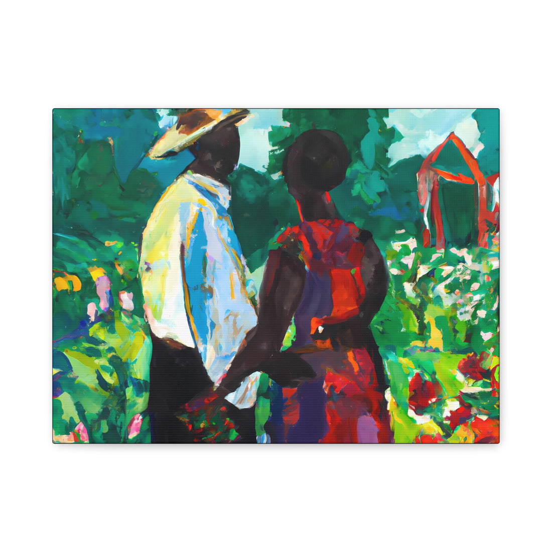 Red Flowers, Over the Sofa | Large CANVAS Wall Art