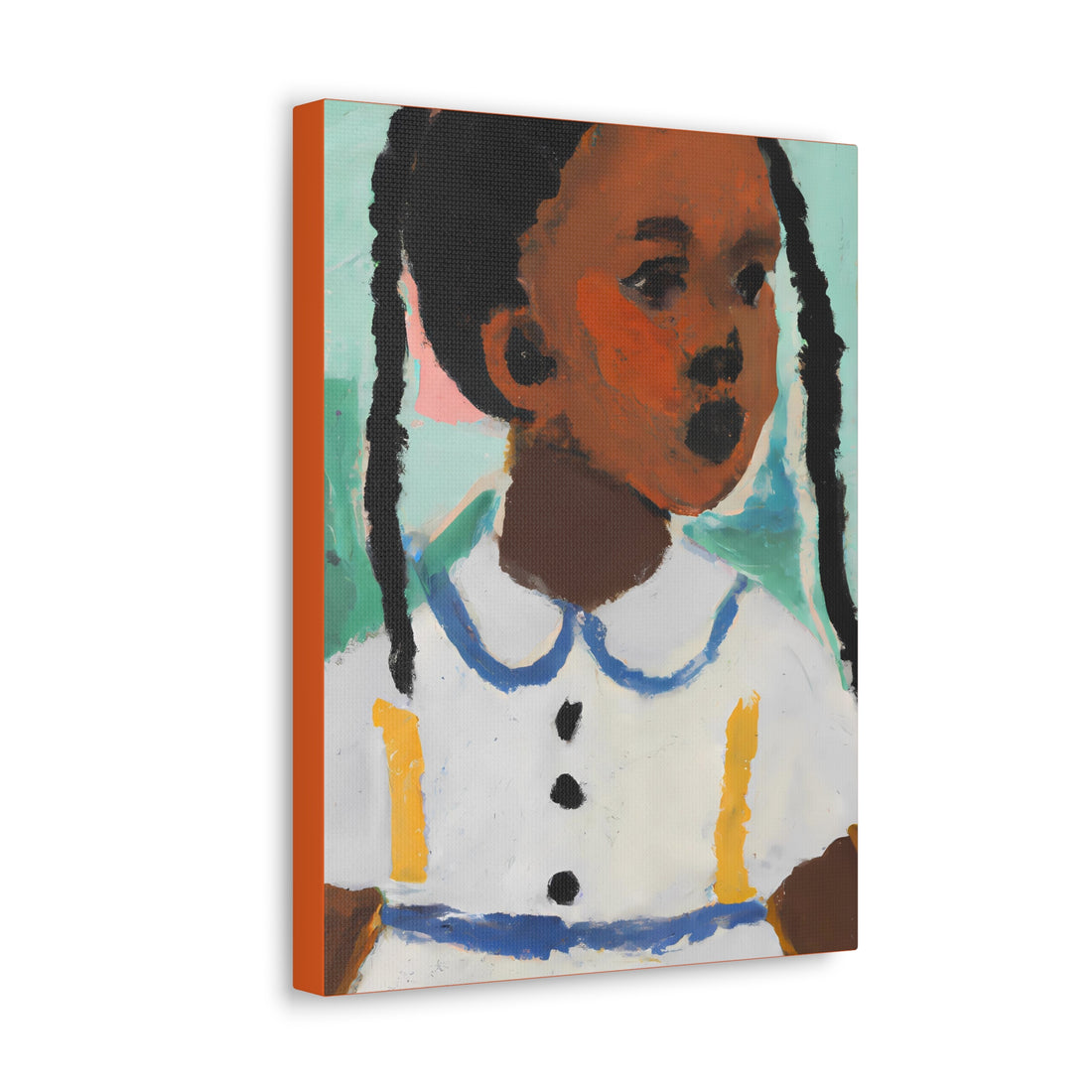 Girl with Pig Tails, Canvas Wall Art Daughters Series