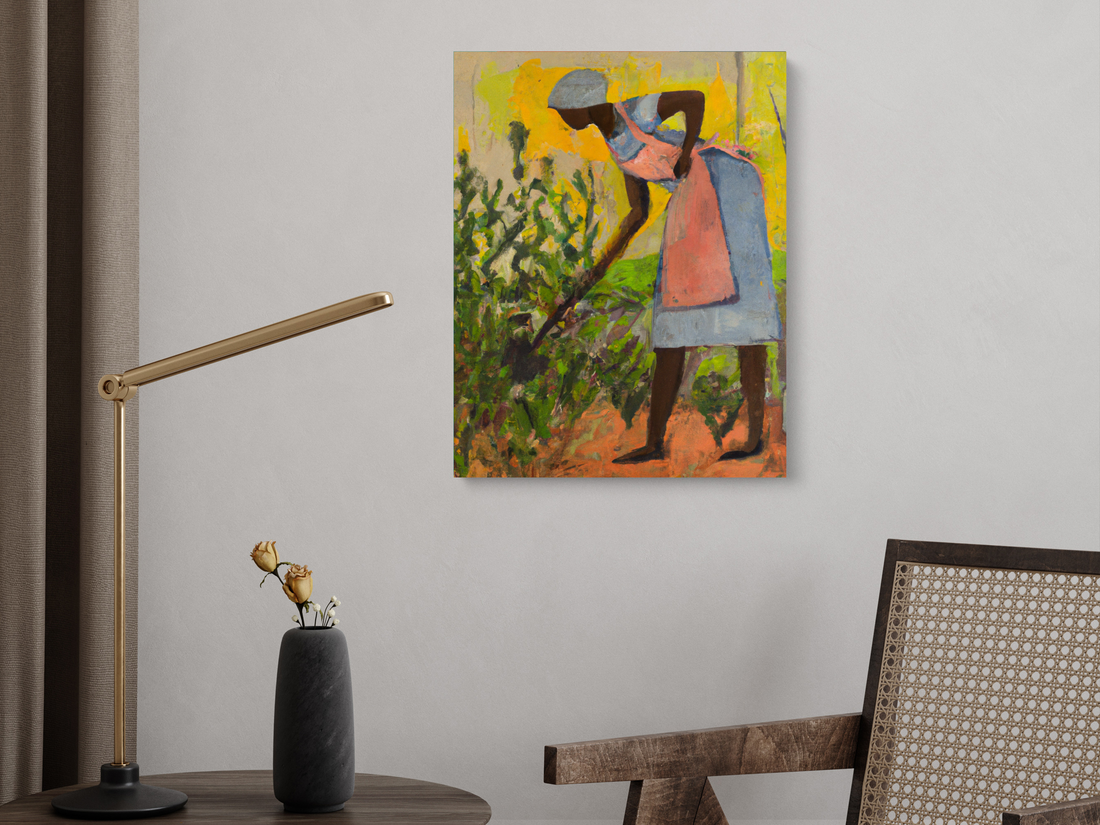 Hoeing, Land Series | Canvas Wall Art